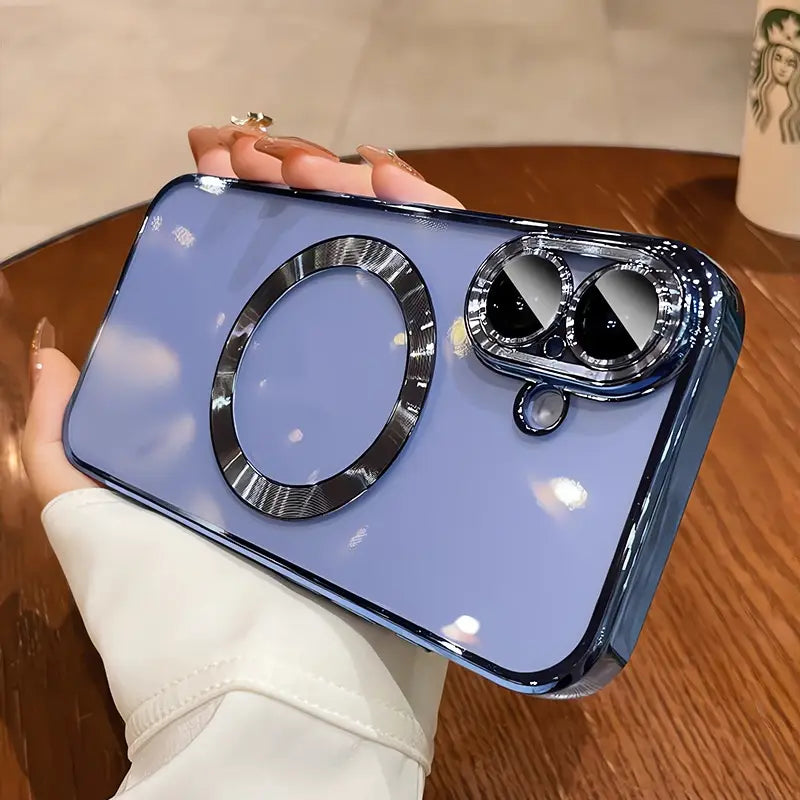 Custodia di telefono di aspirazione magnetica con protezione lente nessun logo deserto oro viola