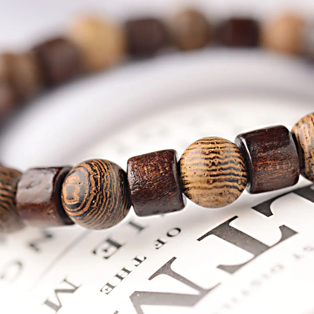 Ethnic Style Retro Elastic Bracelet Wooden Bead