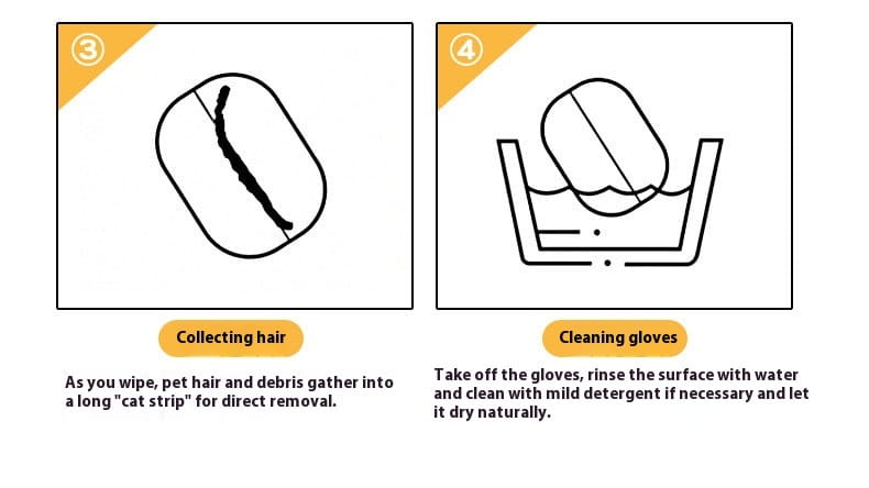 Baineadh Gruaige Peataí Scuab Glove Scuab Sorcóir Greamaitheach Dubh le haghaidh Grooming agus Glanadh