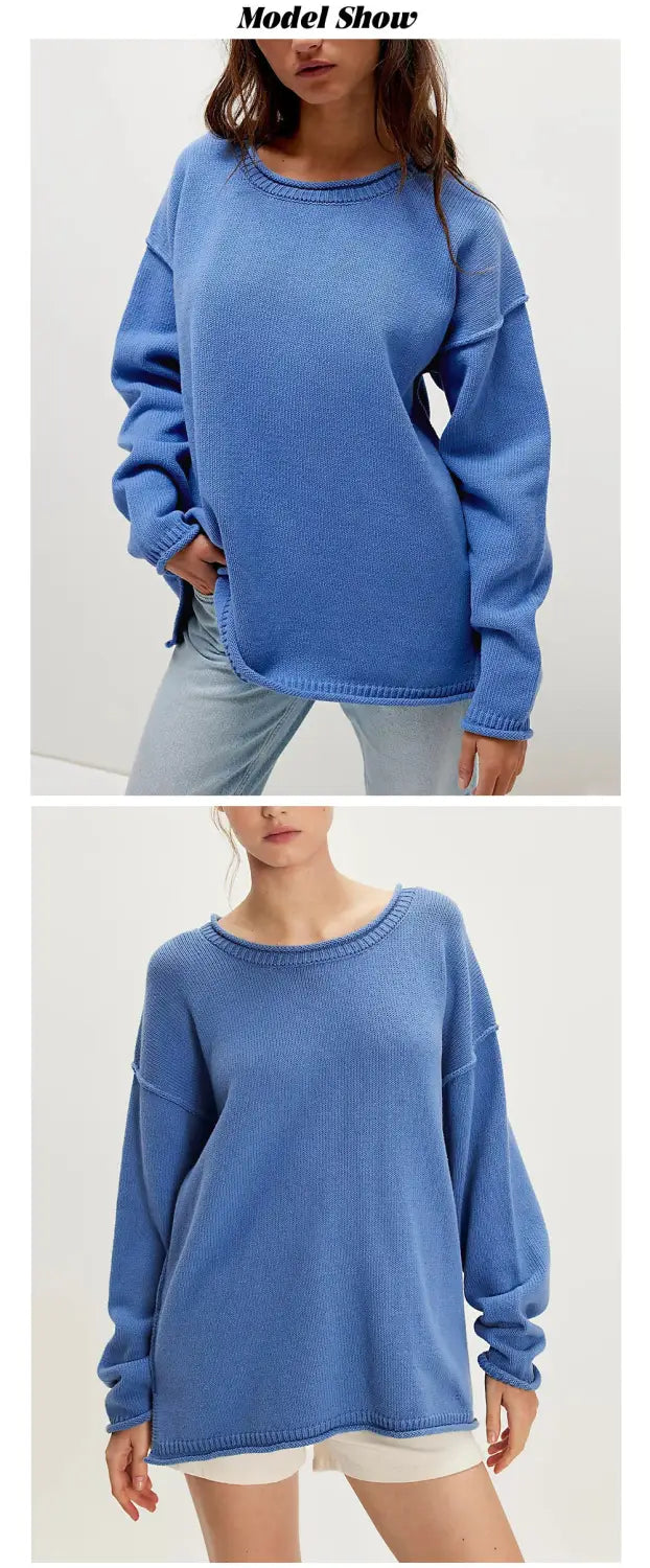 Lahtine kootud viskoosiga pulloveri kampsun Naised pikkade varrukatega Aasia suurus S-XL