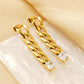 Gold Plated Zircon Earrings for Women in the United States CHF Style - Chain Stylish Ear Adventures united states chf