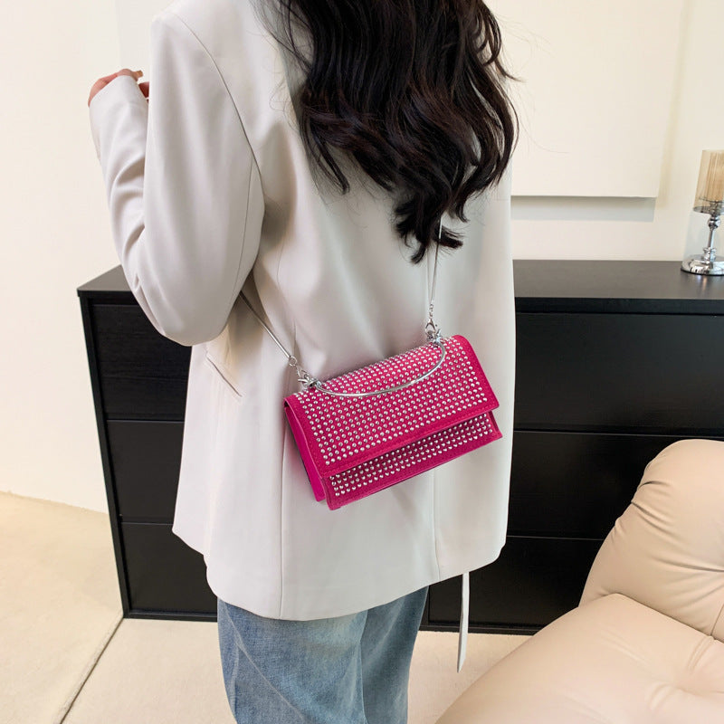 Chain Shoulder Bag Trendy Simple Synthetic Leather with Sandwich Pocket - Teleplus chain shoulder bag trendy simple