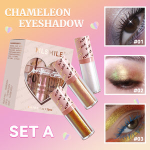 Chameleon Eye Shadow Kit Pearlescent Liquid Set in Pink and Purple - Teleplus chameleon eye shadow kit pearlescent