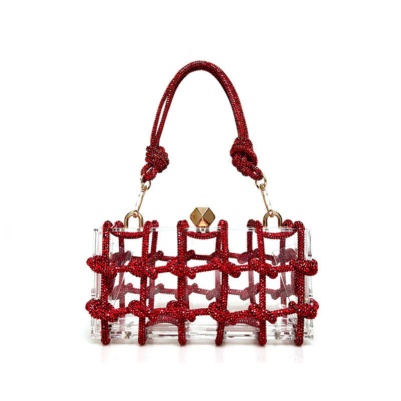 Champagne Gold Rainbow Color Hard Acrylic Suitcase for Shiny Rhinestone Banquets - Teleplus french sweet shiny