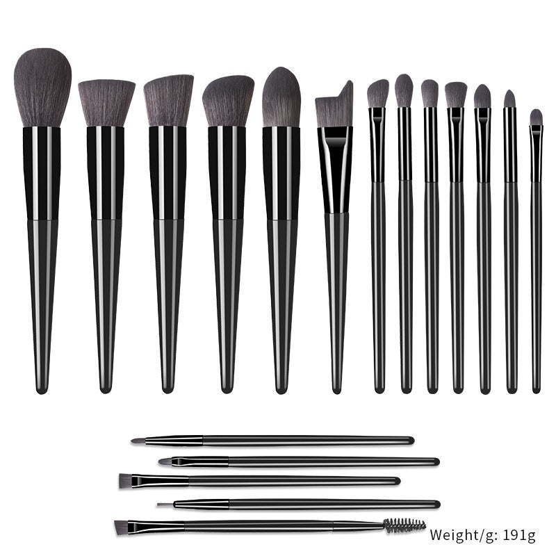 Champagne Makeup Brushes Set with Solid Wood Handles for Suitable Application - Teleplus champagne makeup brushes suit