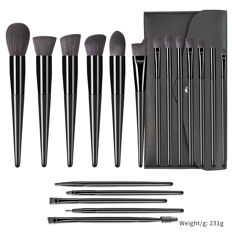 Champagne Makeup Brushes Set with Solid Wood Handles for Suitable Application - Teleplus champagne makeup brushes suit
