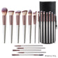 Champagne Makeup Brushes Set with Solid Wood Handles for Suitable Application - Teleplus champagne makeup brushes suit