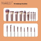 Champagne Makeup Brushes Set with Solid Wood Handles for Suitable Application - Teleplus champagne makeup brushes suit