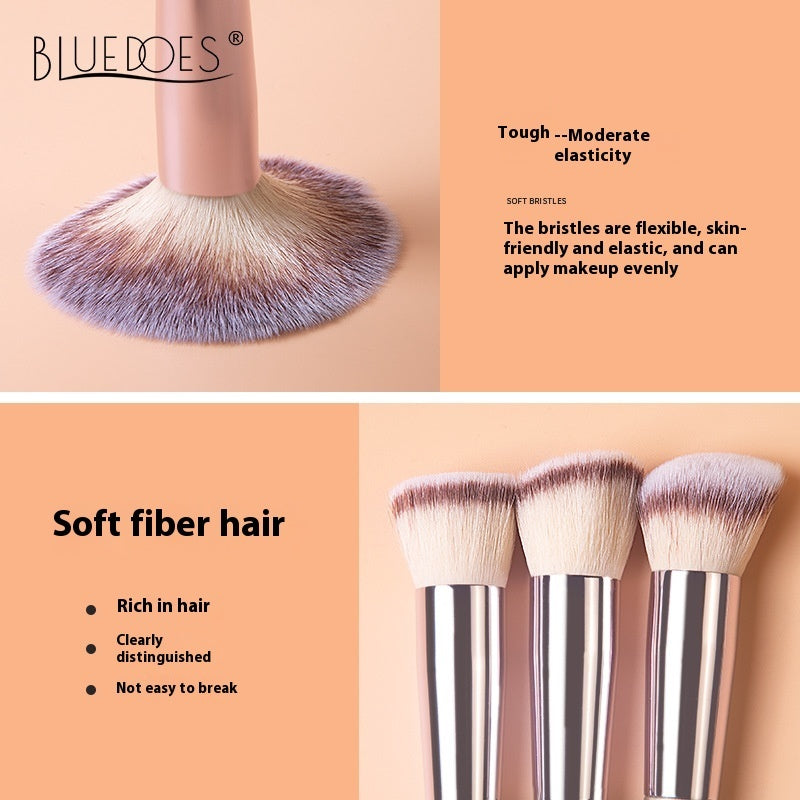 Champagne Makeup Brushes Set with Solid Wood Handles for Suitable Application - Teleplus champagne makeup brushes suit