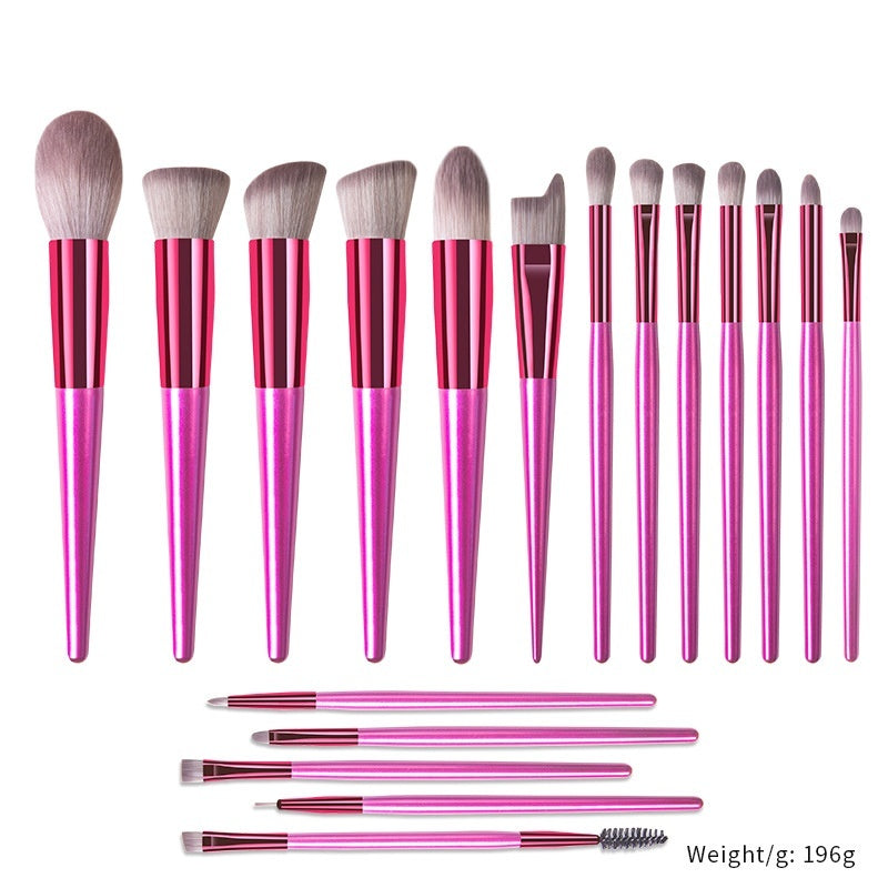 Champagne Makeup Brushes Set with Solid Wood Handles for Suitable Application - Teleplus champagne makeup brushes suit
