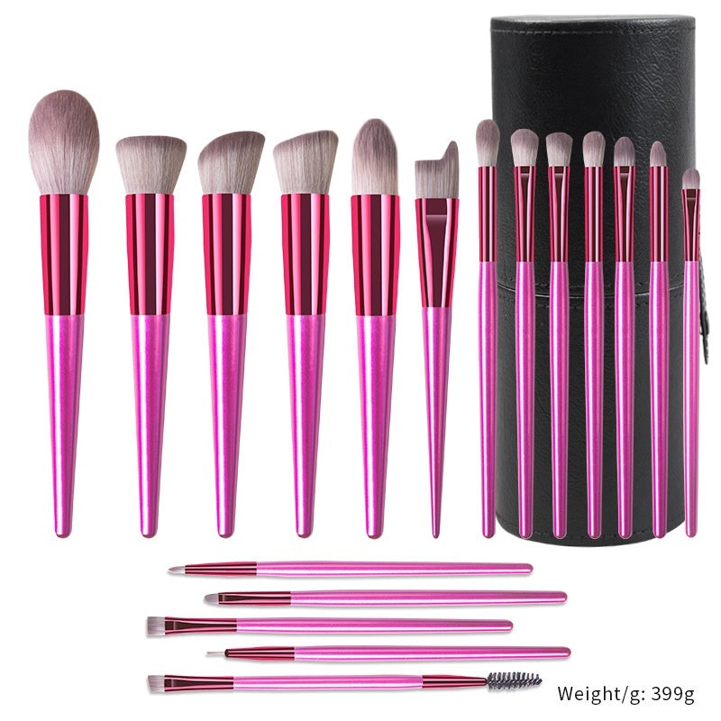 Champagne Makeup Brushes Set with Solid Wood Handles for Suitable Application - Teleplus champagne makeup brushes suit