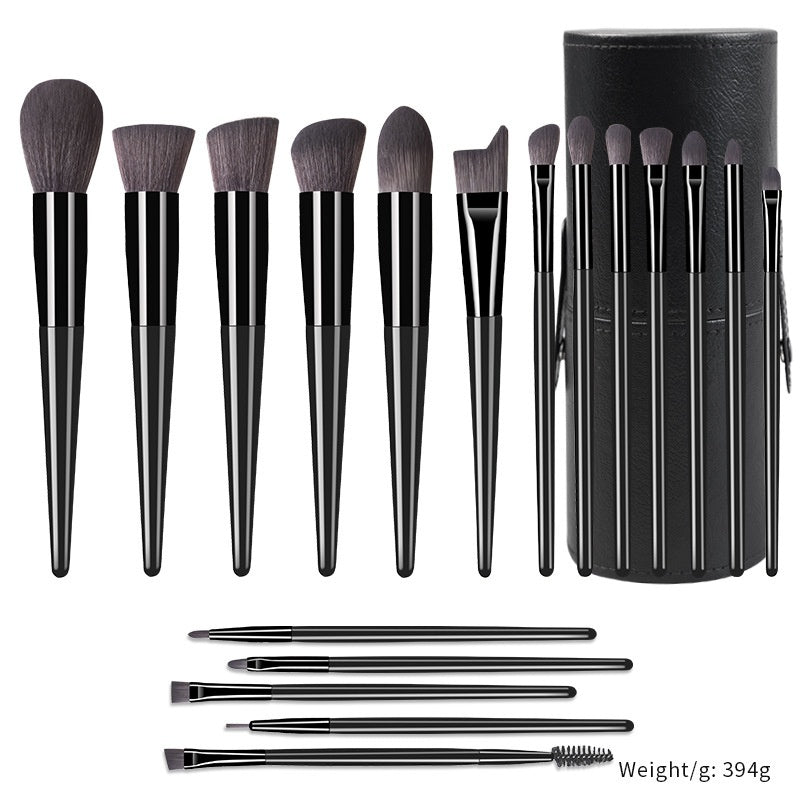 Champagne Makeup Brushes Set with Solid Wood Handles for Suitable Application - Teleplus champagne makeup brushes suit