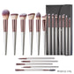 Champagne Makeup Brushes Set with Solid Wood Handles for Suitable Application - Teleplus champagne makeup brushes suit