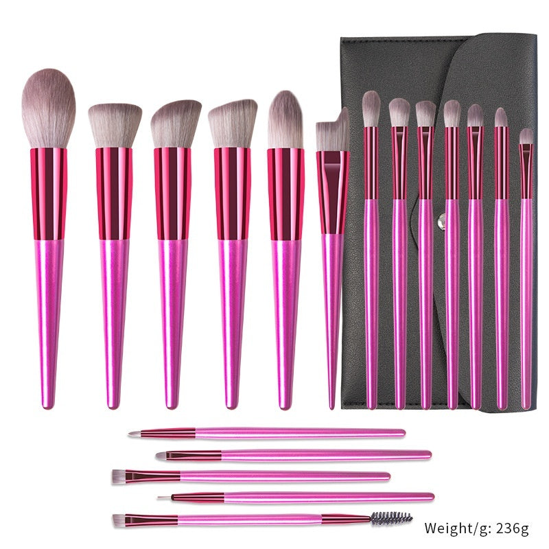 Champagne Makeup Brushes Set with Solid Wood Handles for Suitable Application - Teleplus champagne makeup brushes suit