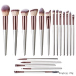 Champagne Makeup Brushes Set with Solid Wood Handles for Suitable Application - Teleplus champagne makeup brushes suit