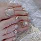 Champagne Shining Diamond Wear Nail Foot Full Glitter Patch Box - diamond wear nail champagne shining feet