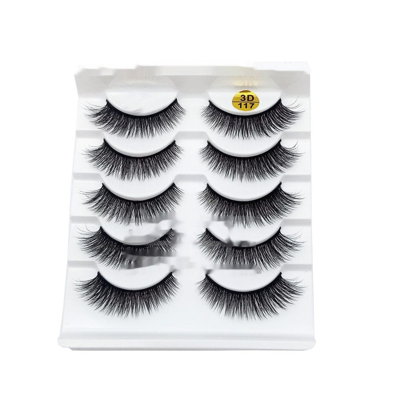 Chemical Fiber Eyelashes Big Eye Five Double Pairs for Volume - Teleplus big eye five double pairs