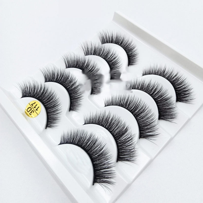 Chemical Fiber Eyelashes Big Eye Five Double Pairs for Volume - Teleplus big eye five double pairs