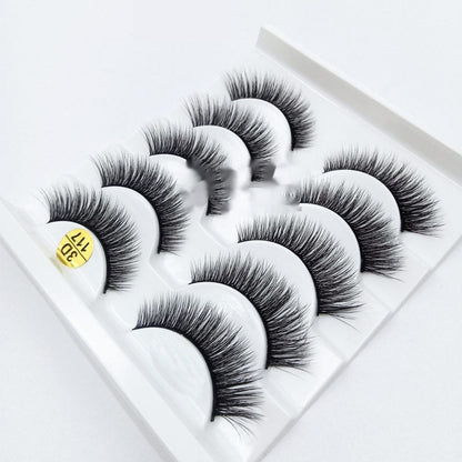 Chemical Fiber Eyelashes Big Eye Five Double Pairs for Volume - Teleplus big eye five double pairs