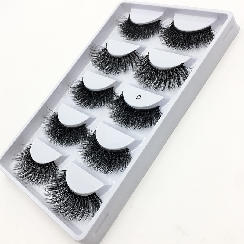 Chemical Fiber False Eyelashes 5 Pairs Thick Natural Curling - chemical fiber false eyelashes natural curling