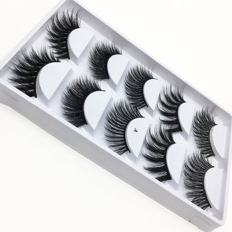 Chemical Fiber False Eyelashes 5 Pairs Thick Natural Curling - chemical fiber false eyelashes natural curling