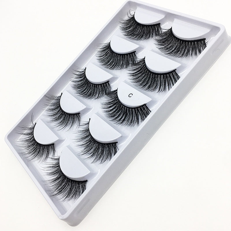 Chemical Fiber False Eyelashes 5 Pairs Thick Natural Curling - chemical fiber false eyelashes natural curling