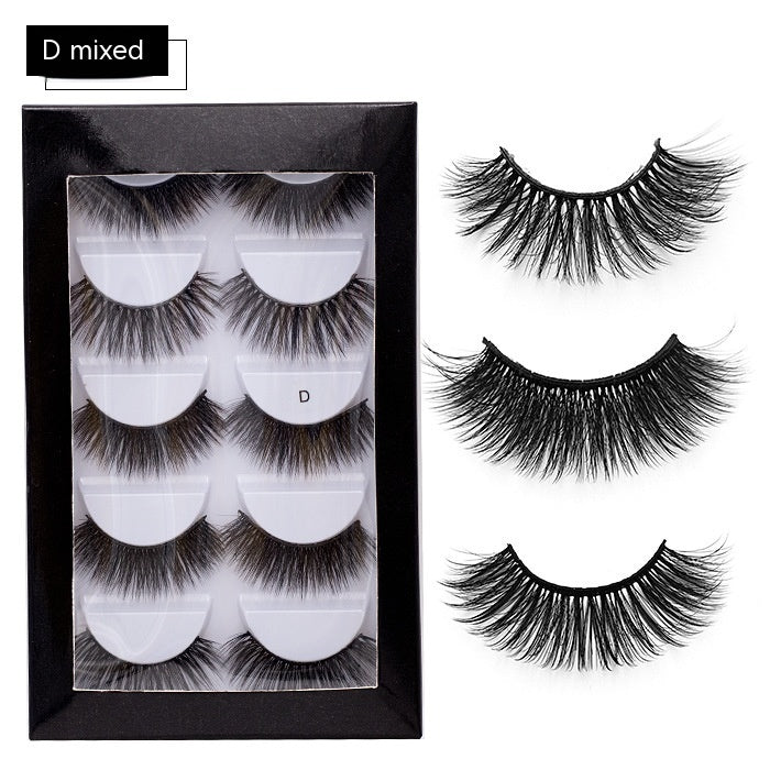 Chemical Fiber False Eyelashes 5 Pairs Thick Natural Curling - chemical fiber false eyelashes natural curling