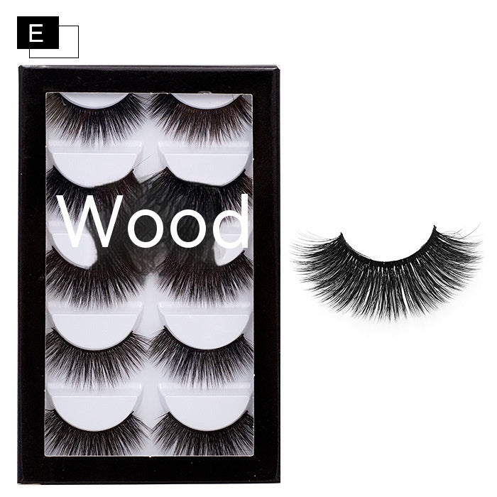 Chemical Fiber False Eyelashes 5 Pairs Thick Natural Curling - chemical fiber false eyelashes natural curling