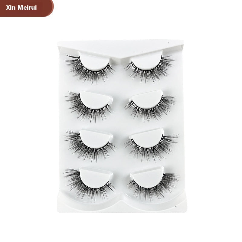 Chemical Fiber KK02 Lengthened False Eyelashes with Four Pairs for Eye Tail Lengthening - Teleplus eye tail lengthened