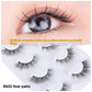 Chemical Fiber KK02 Lengthened False Eyelashes with Four Pairs for Eye Tail Lengthening - Teleplus eye tail lengthened