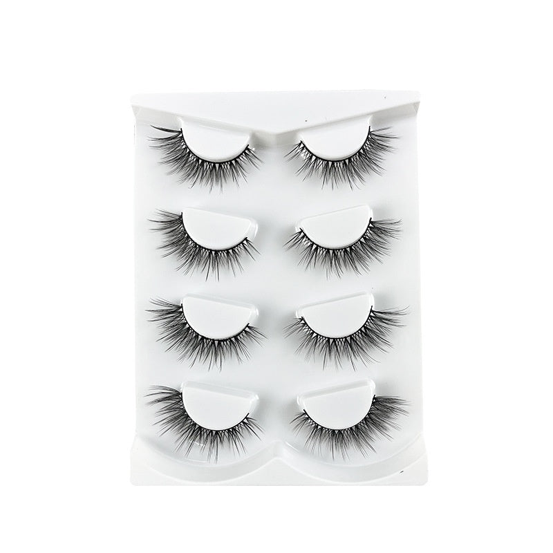 Chemical Fiber KK02 Lengthened False Eyelashes with Four Pairs for Eye Tail Lengthening - Teleplus eye tail lengthened