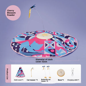 Cherry Powder Pet Toy with Send USB Charging Cable and Cloth Day Yellow - [sent] send usb charging cable