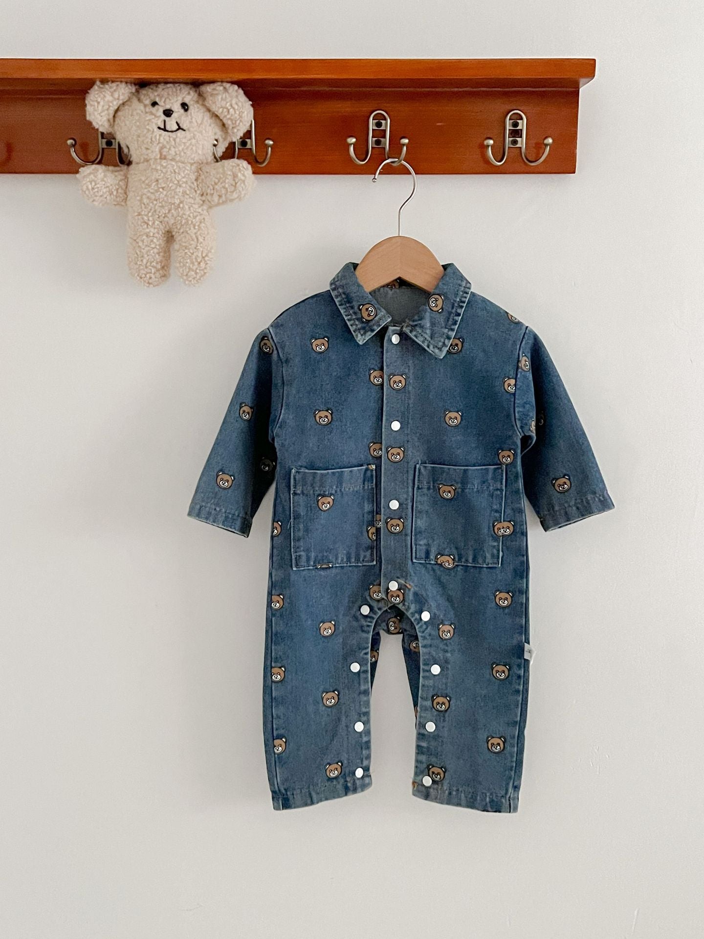 Child Bear Denim Jumpsuit - Child Bear Denim Jumpsuit for Tiny Adventurers