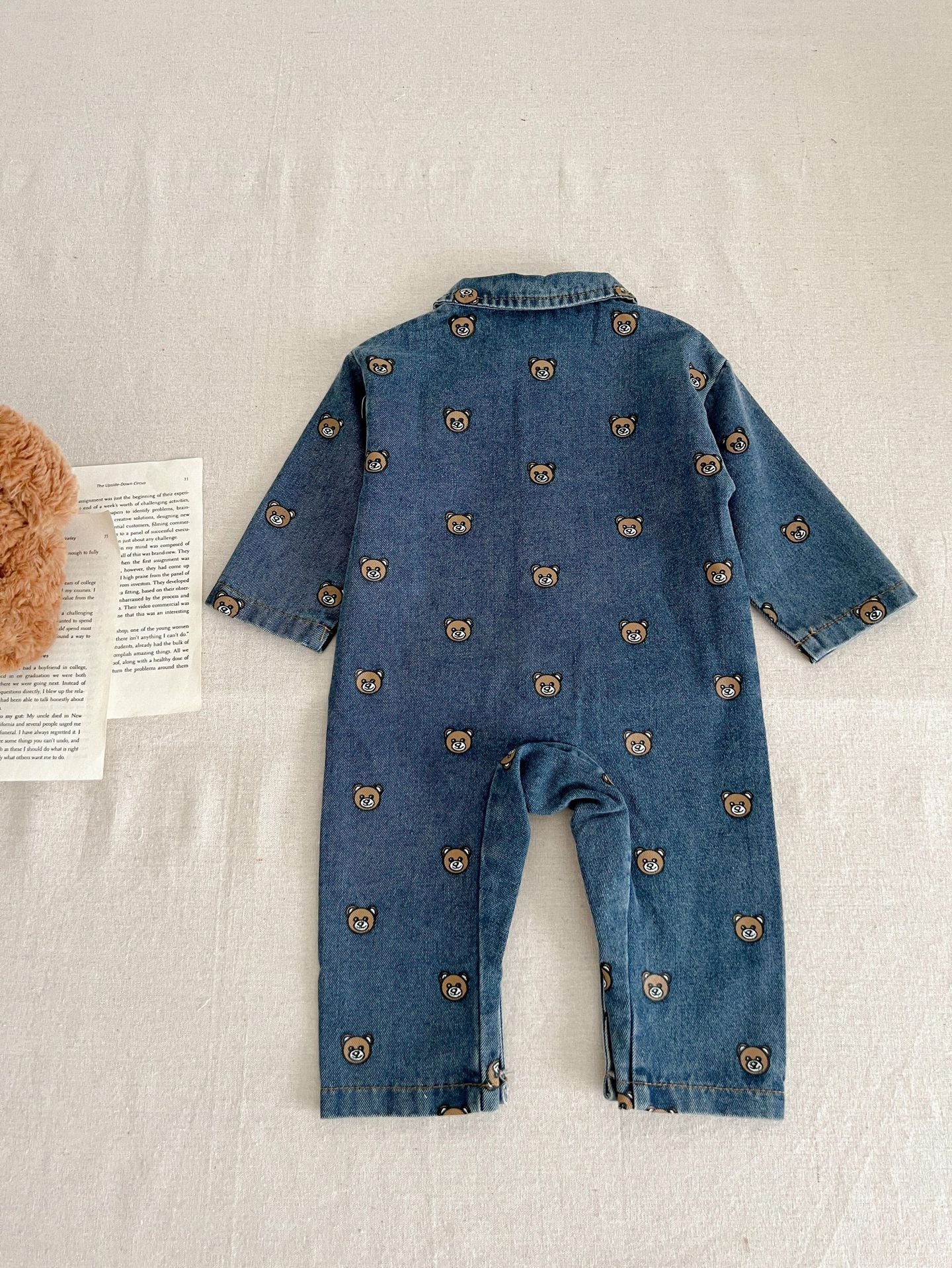 Child Bear Denim Jumpsuit - Child Bear Denim Jumpsuit for Tiny Adventurers