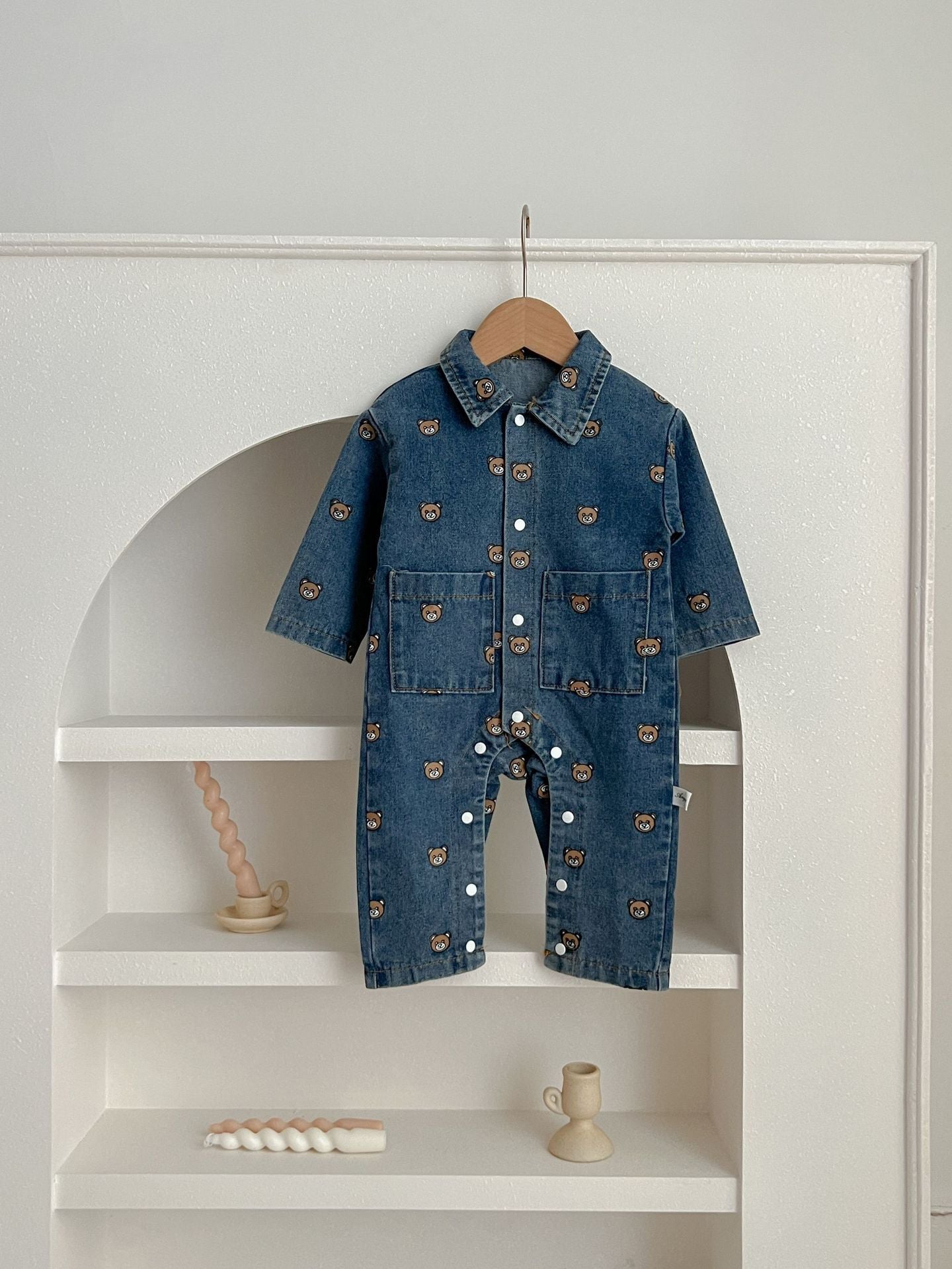 Child Bear Denim Jumpsuit - Child Bear Denim Jumpsuit for Tiny Adventurers