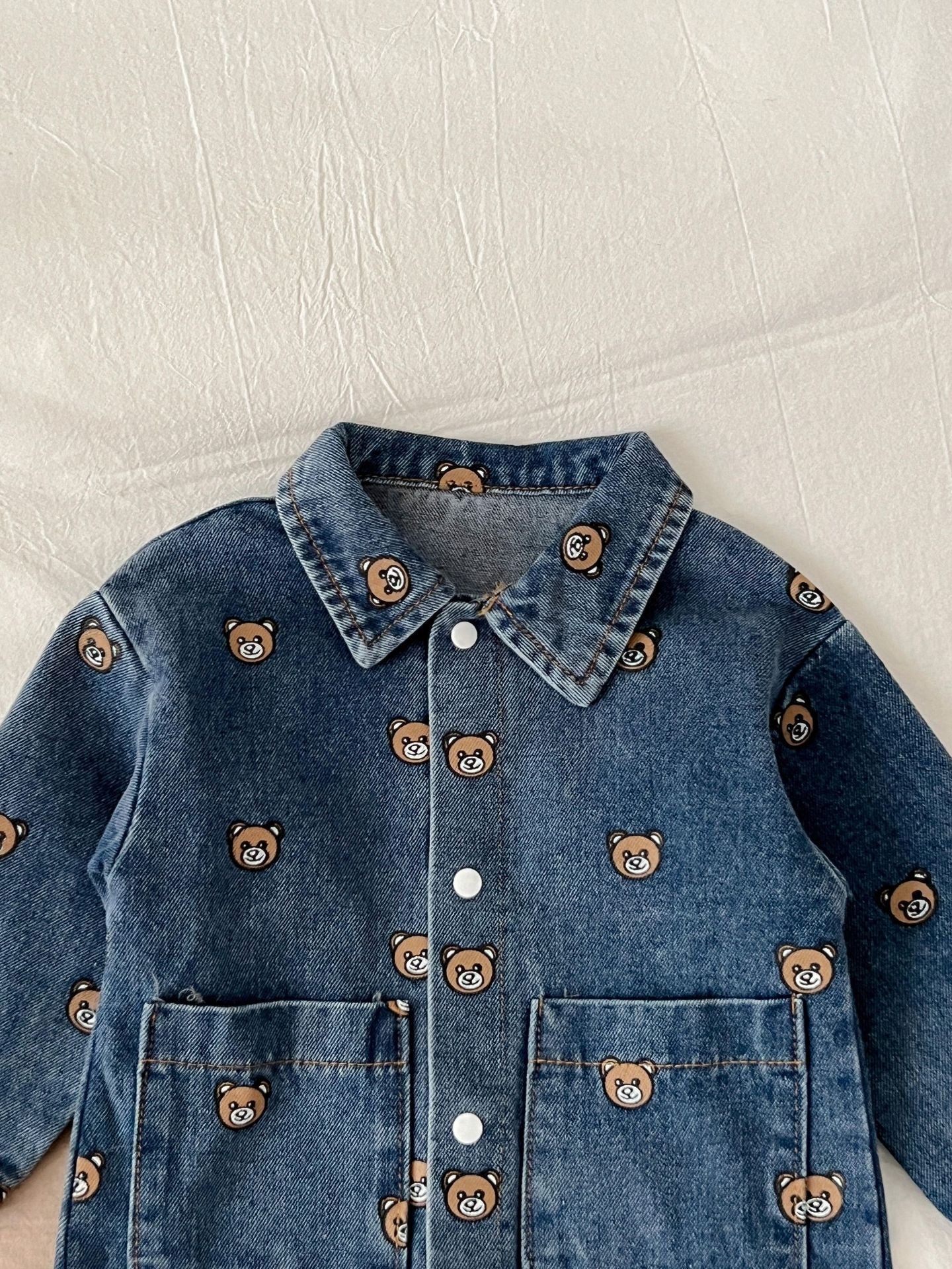 Child Bear Denim Jumpsuit - Child Bear Denim Jumpsuit for Tiny Adventurers