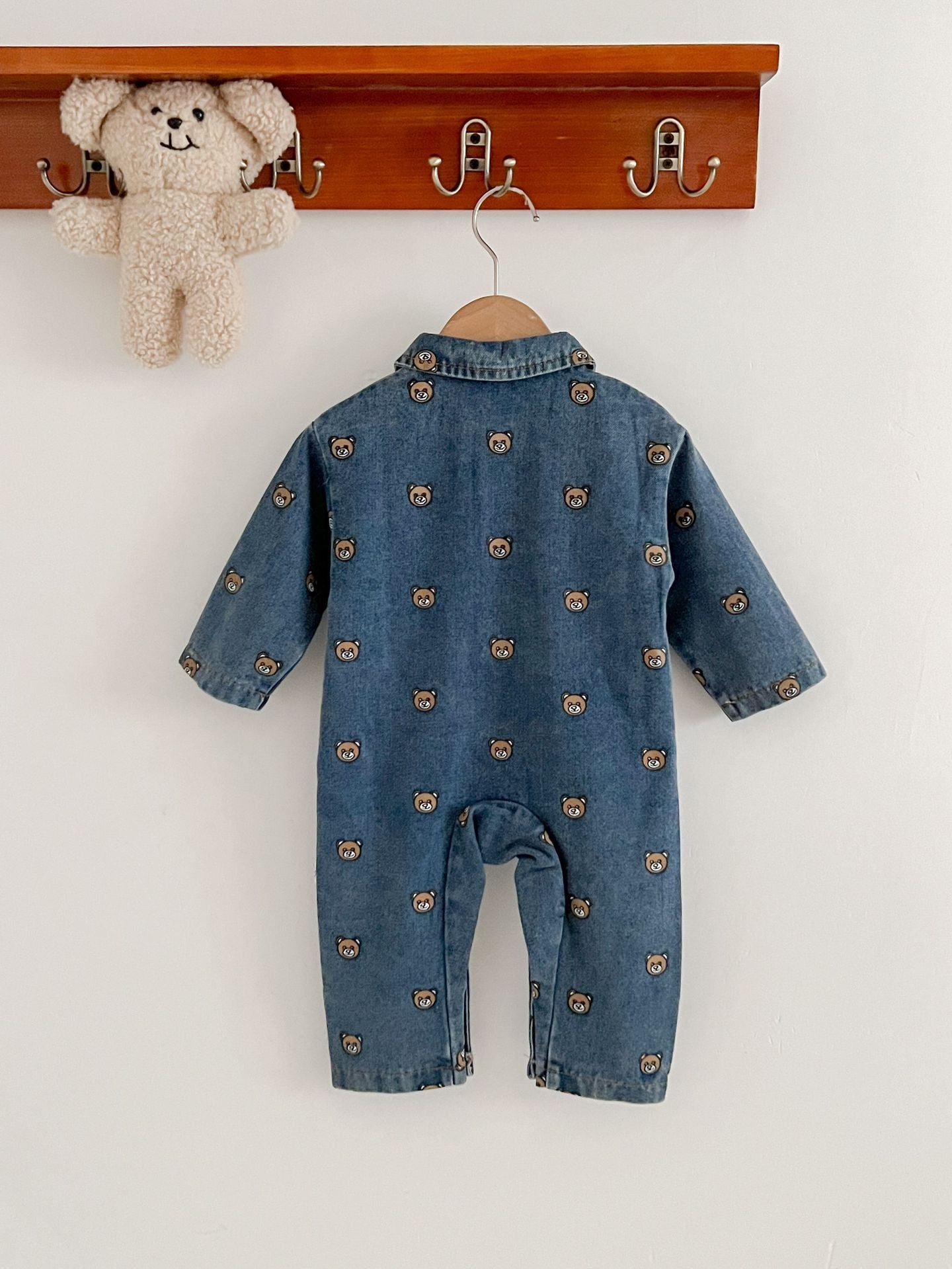 Child Bear Denim Jumpsuit - Child Bear Denim Jumpsuit for Tiny Adventurers