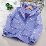 Child Waterproof Windproof Coat with Animal Plaid and Floral Designs - Design coat windproof waterproof jacket
