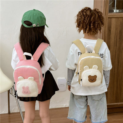 Children Backpack Cartoon Bunny Girls Color Matching Shoulders - Bunny Backpack: School Chic for Little Hoppers