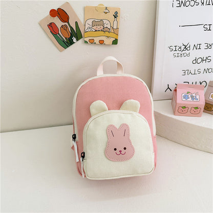 Children Backpack Cartoon Bunny Girls Color Matching Shoulders - Bunny Backpack: School Chic for Little Hoppers