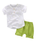 Children’s Casual Printed Cotton Linen Short Sleeved Pants Set - Kids in Short Sleeved Pants Look Cooler Than Adults