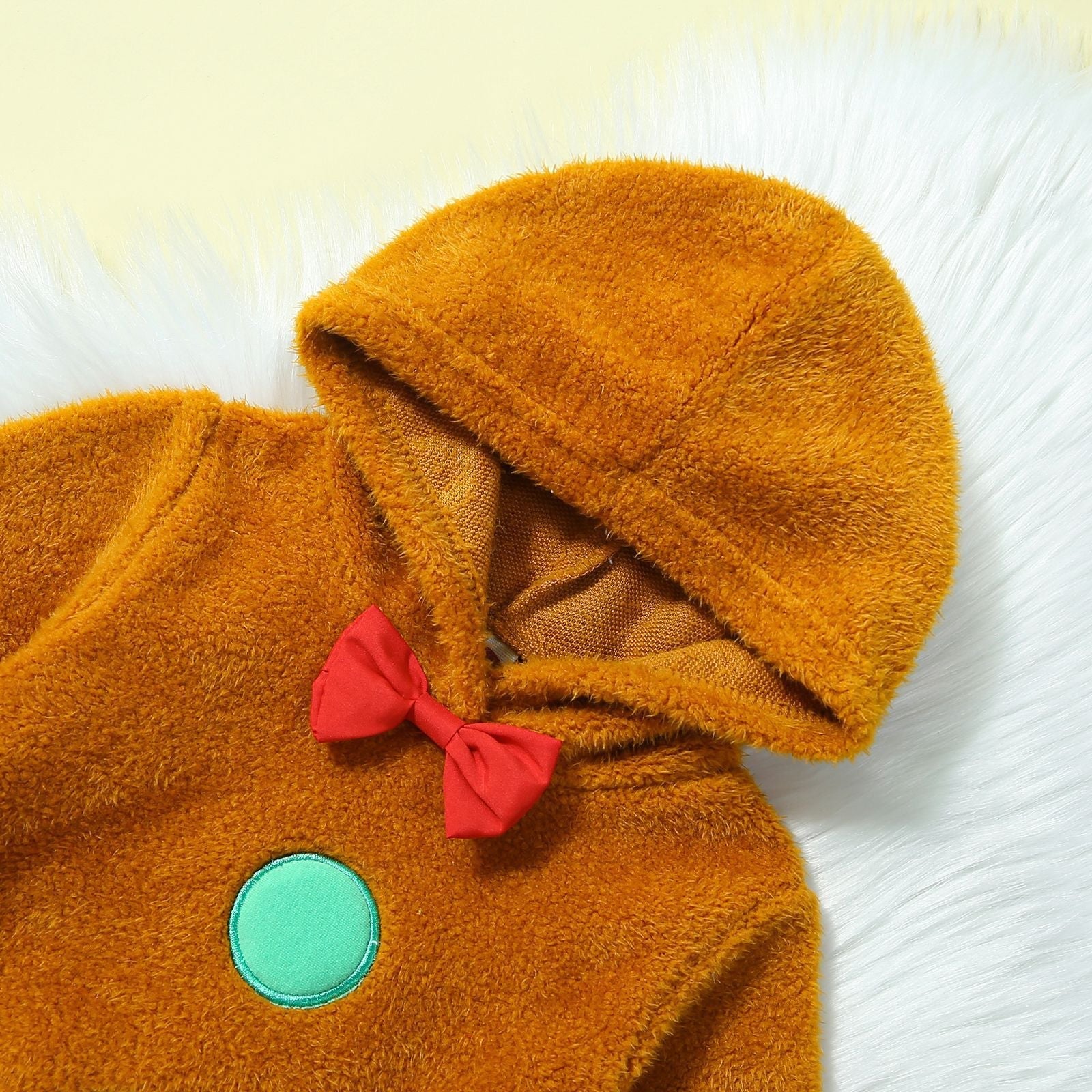 Children’s Clothing Christmas Infant Fur Solid Color Hooded One-piece - Snug as a Bug in Fur Hooded Baby Winter Wear