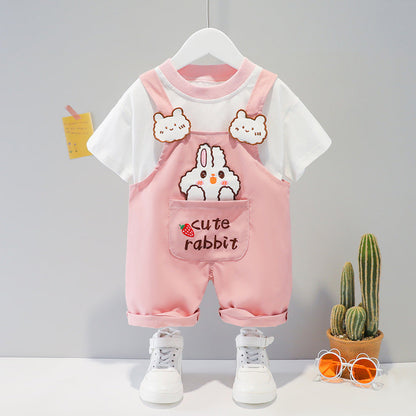 Children’s Clothing Men And Women Baby Summer Cartoon Short-sleeved Overalls - Cartoon Overalls for Tiny Trendsetters