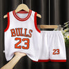 Children's Clothing Sports Basketball Wear Children's Clothing Boys' Suit - White