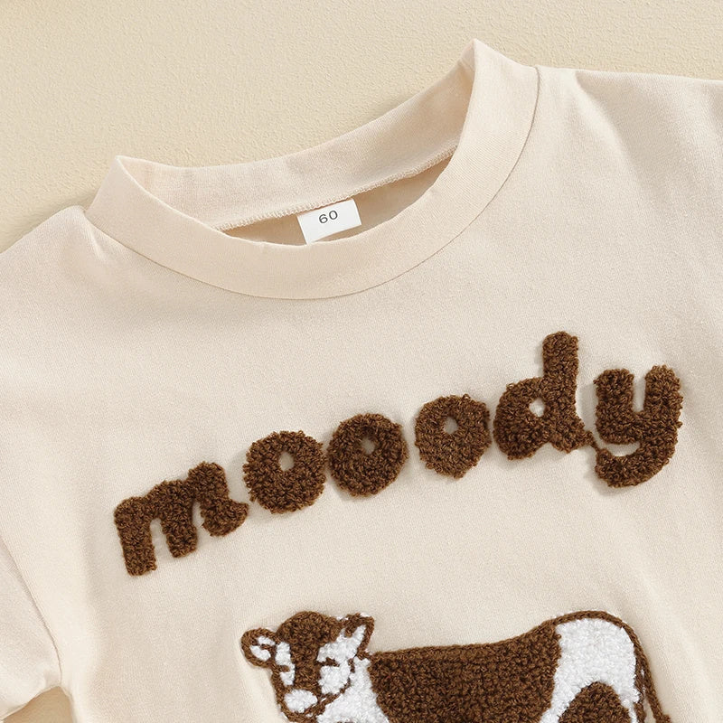 Children’s Cow Element Embroidered Romper - Moo-tastic Romper for Tiny Trendsetters