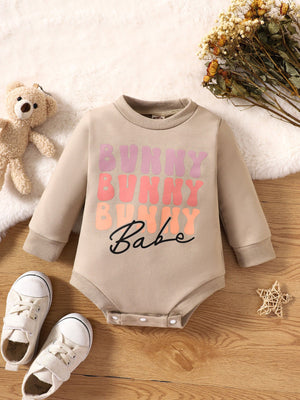 Children’s Fashion Letter Print Onesie Long Sleeve Jumpsuit - Children’s Fashion Letter Print Long Sleeve Jumpsuit