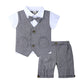 Children’s Gentleman British Summer Suit Boys’ Fake Two-piece Vest Knitted Shirt Bow Tie - Tiny Gentlemen: Summer