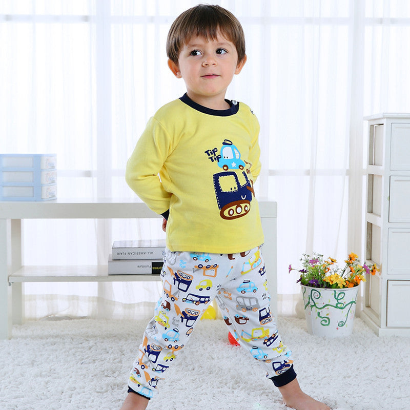 Children’s Home Wear Long Sleeve Baby Thermal Pajamas Baby Underwear Set Kids - Cozy Long Sleeve Pajamas for Tiny