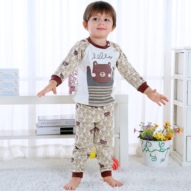 Children’s Home Wear Long Sleeve Baby Thermal Pajamas Baby Underwear Set Kids - Cozy Long Sleeve Pajamas for Tiny