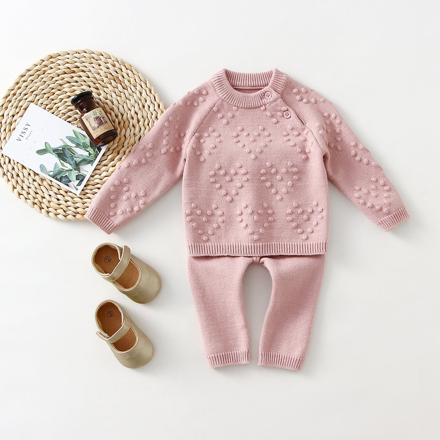 Pink Knitted Hooded Pullover for Women in US CHF and Love Styles - Pants Set Tiny Trendsetters united states chf